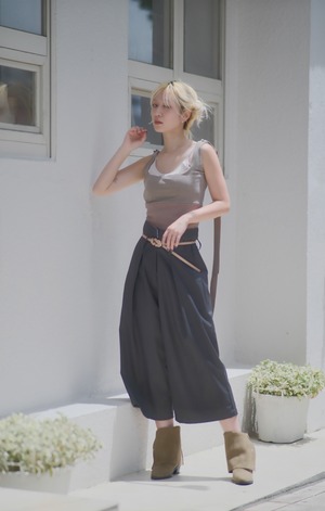Multi Way Tie Tank Top / BEIGE × BROWN