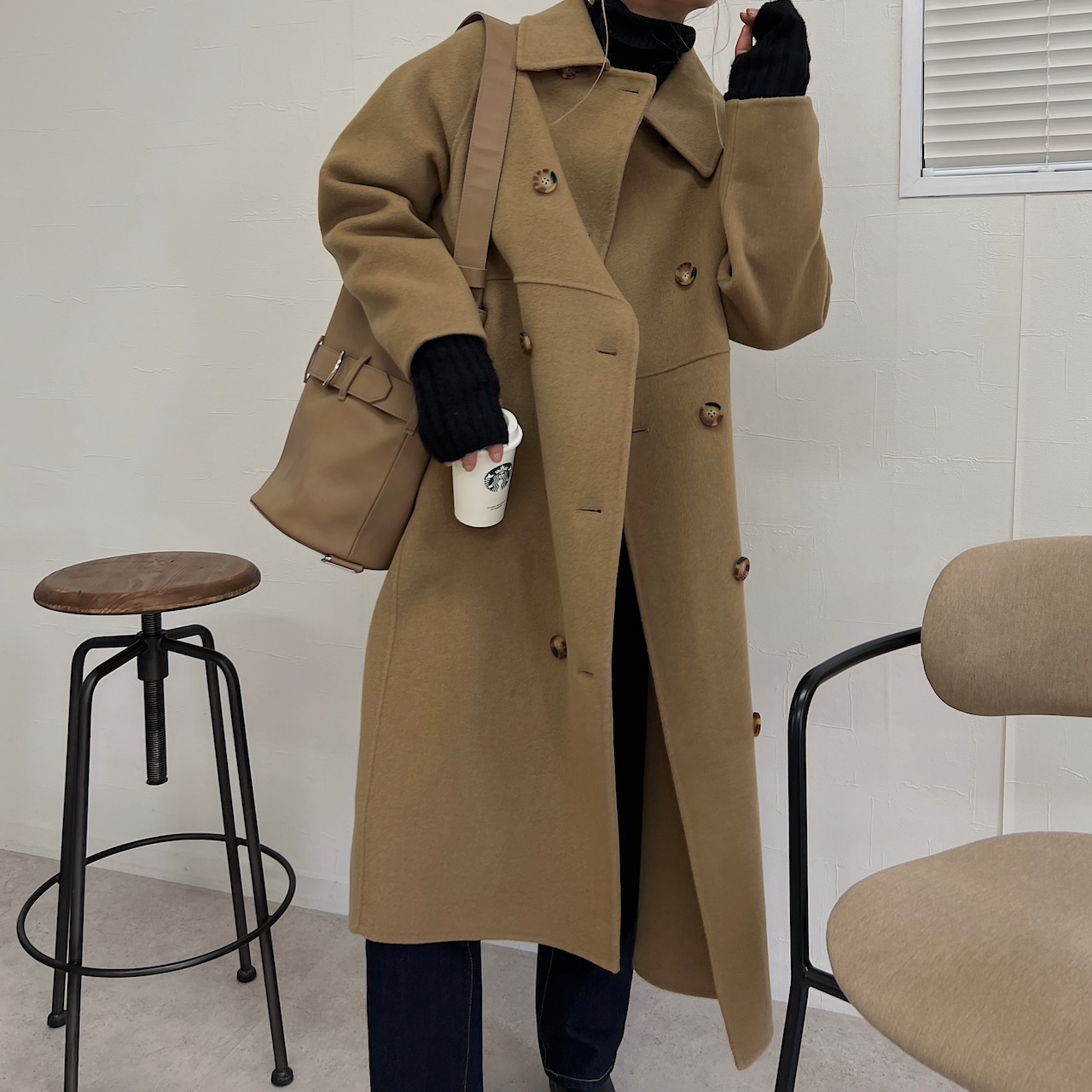 double design soutien collar coat