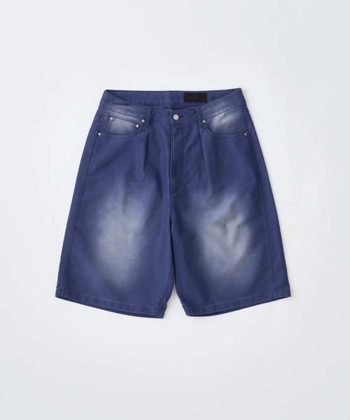 ADAM PATEK uneven dyeing short pants (BLU) AP2618014