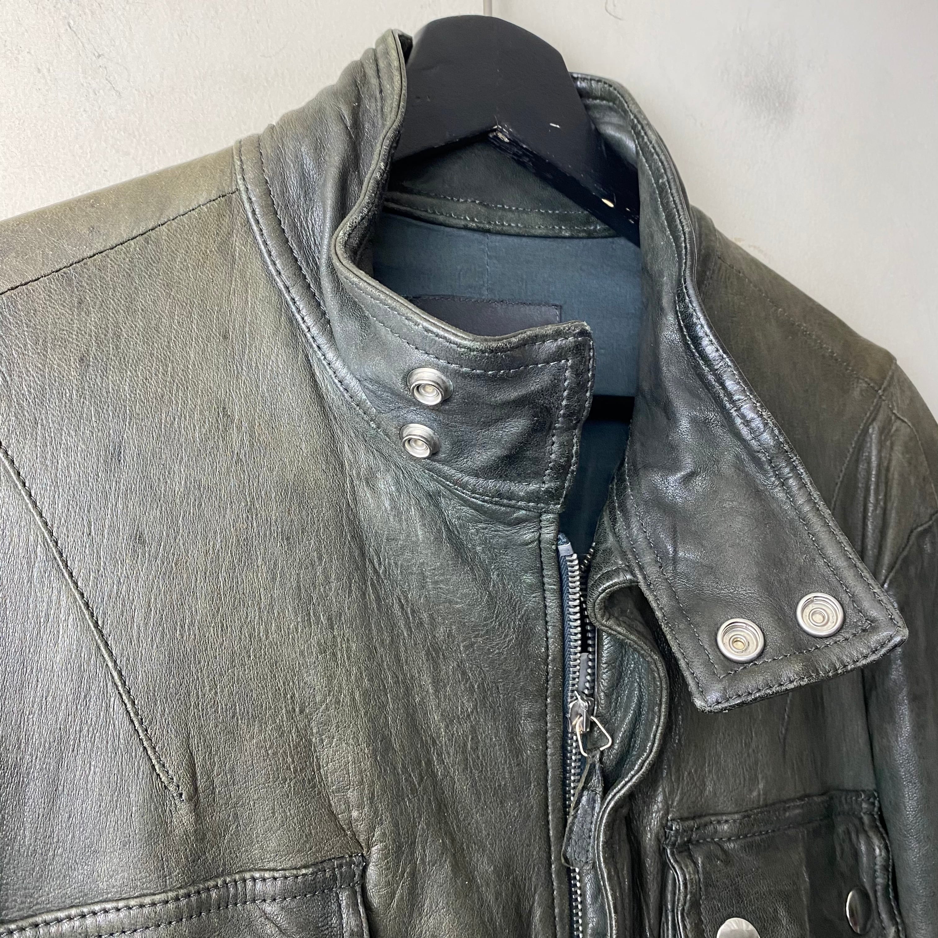 EMPORIO ARMANI leather coverall jacket | NOIR ONLINE