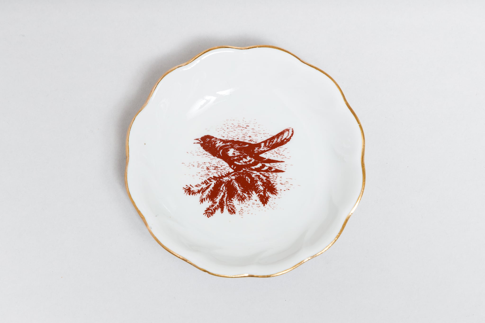 ヴィンテージ 鳥柄小皿 レーニングラード磁器工場 旧ソ連 0274