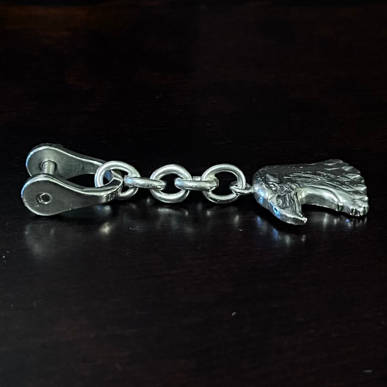 VINTAGE TIFFANY & CO. Eagle Head Shackle Key Chain Sterling Silver