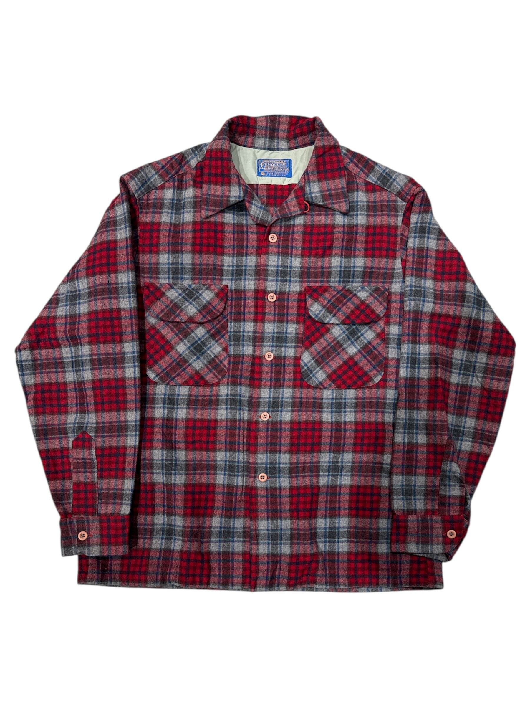 60s TOWNCRAFT オンブレ レーヨン シャツ 開襟 オンブレチェック