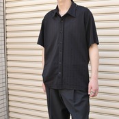 crinkle finish design shirt black
