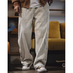 サイドボタンコーデュロイストレートパンツ 224527