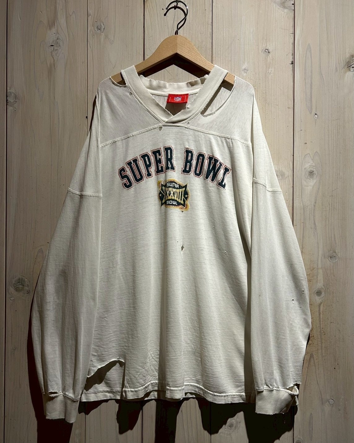 a.k.a.C.a.k.a vintage】“NFL”“SUPER BOWL” “Boro”Vintage L/S T-Shirt