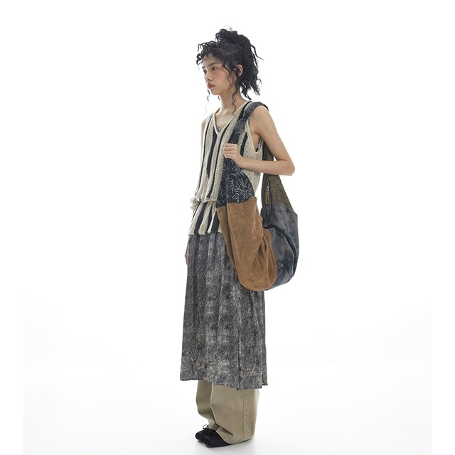 DirtySixオリジナル苍竹峦切り替えクロスボディバッグ