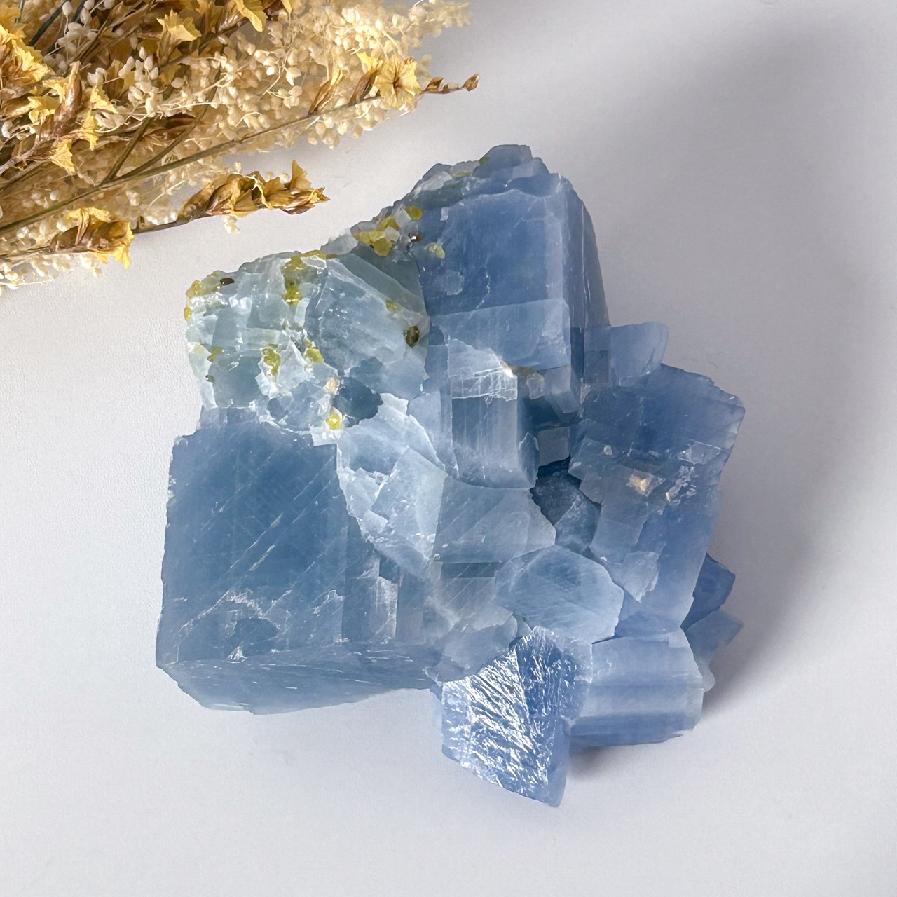 セレスタイト ペリドット共生 原石