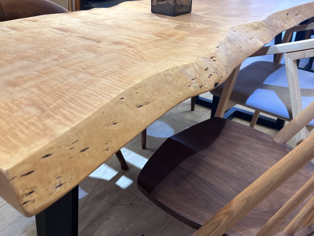 栃 トチ 一枚板 ローテーブル センターテーブル ベンチ カフェ 別荘