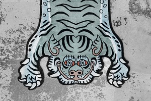 Tibetan Tiger Rug 《Sサイズ•シルク・オリジナル2・フォレストグリーン288》チベタンタイガーラグ