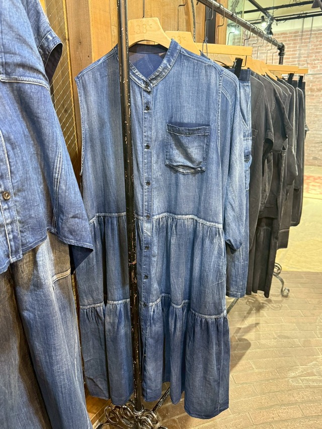 33℃　bc604314 綿ｶﾞｰｾﾞindigoﾃｨｱｰﾄﾞ n/s op（ｼｱﾃﾞﾆﾑ）