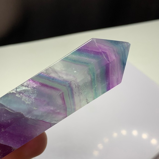 6.透明有☆可愛い色合いダブルターミネーテッドフローライトポイント