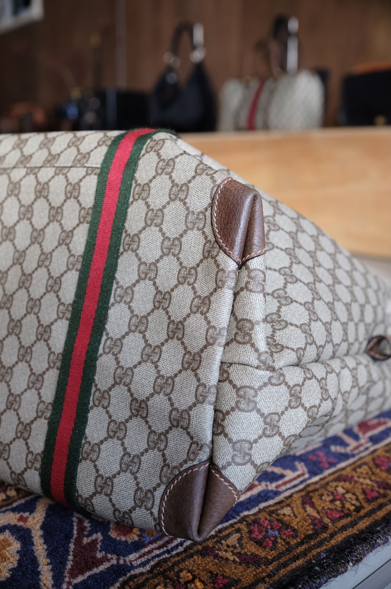GUCCI / グッチ GGスプリーム シェリーライン ボストンバッグ