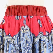 フォークダンス 衣装 スカート レッド系 赤 青 水色 ペイズリー柄 チロリアン チロルスカート カントリー レース 花 かわいい 鮮やか ダンス衣装 練習 レッスン イベント ブルー系