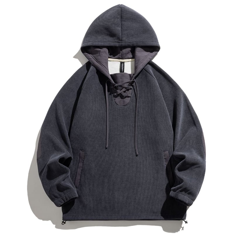 jiwuus個性的な切り替えコーデュロイパーカー | mblueshop