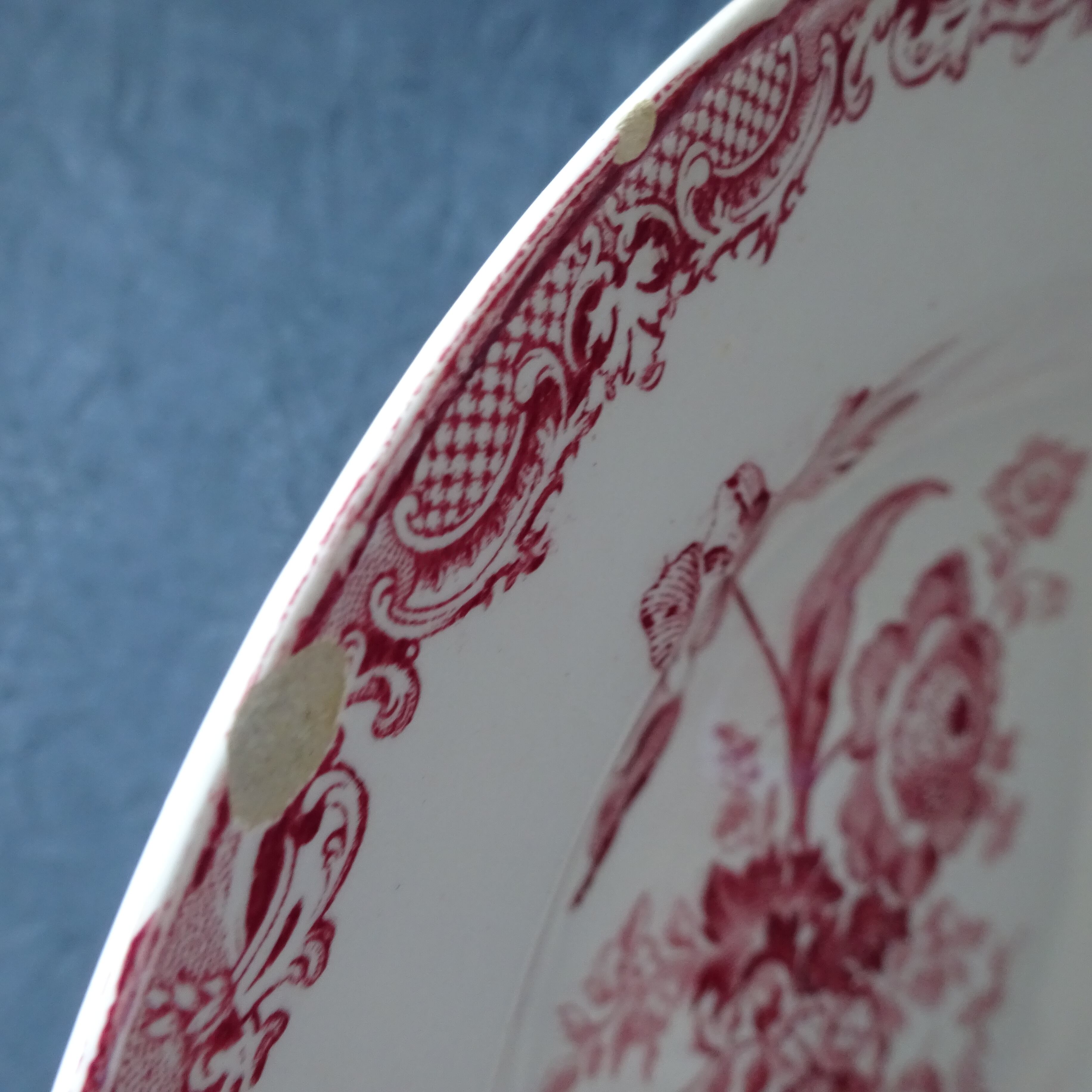 【 Épuisé 】【金継ぎ用】Sarreguemines＊modèle《FONTANGES》assiette creuse pour Kintsugi (E)