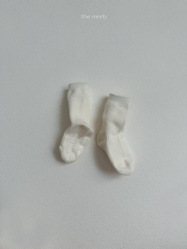 《予約》送料無料【minirobe】Basic Waffle Socks 3 Set