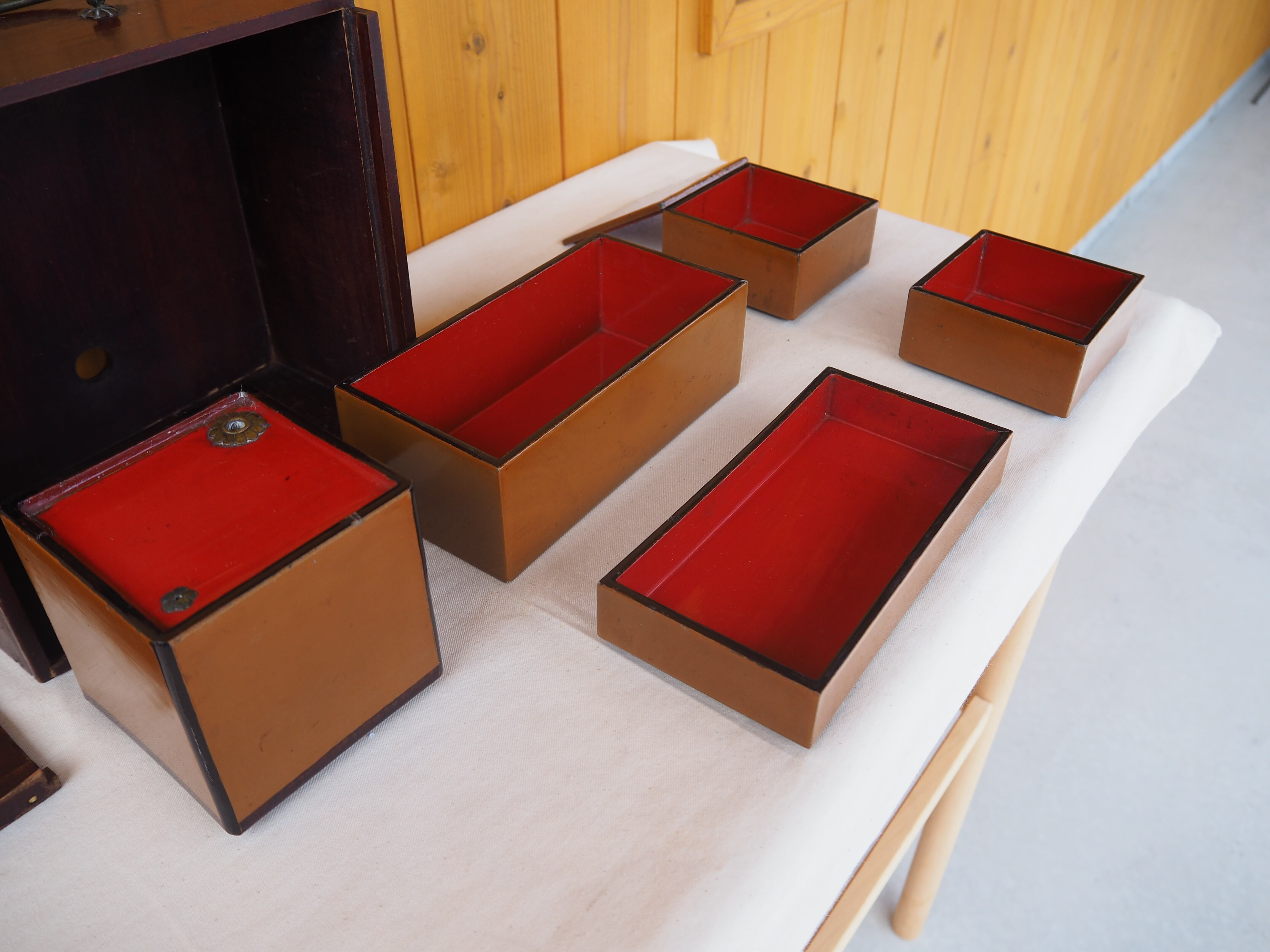 花見弁当箱/野弁当箱/大名弁当箱/弁当箱/重箱/漆器/小物収納/No.0307