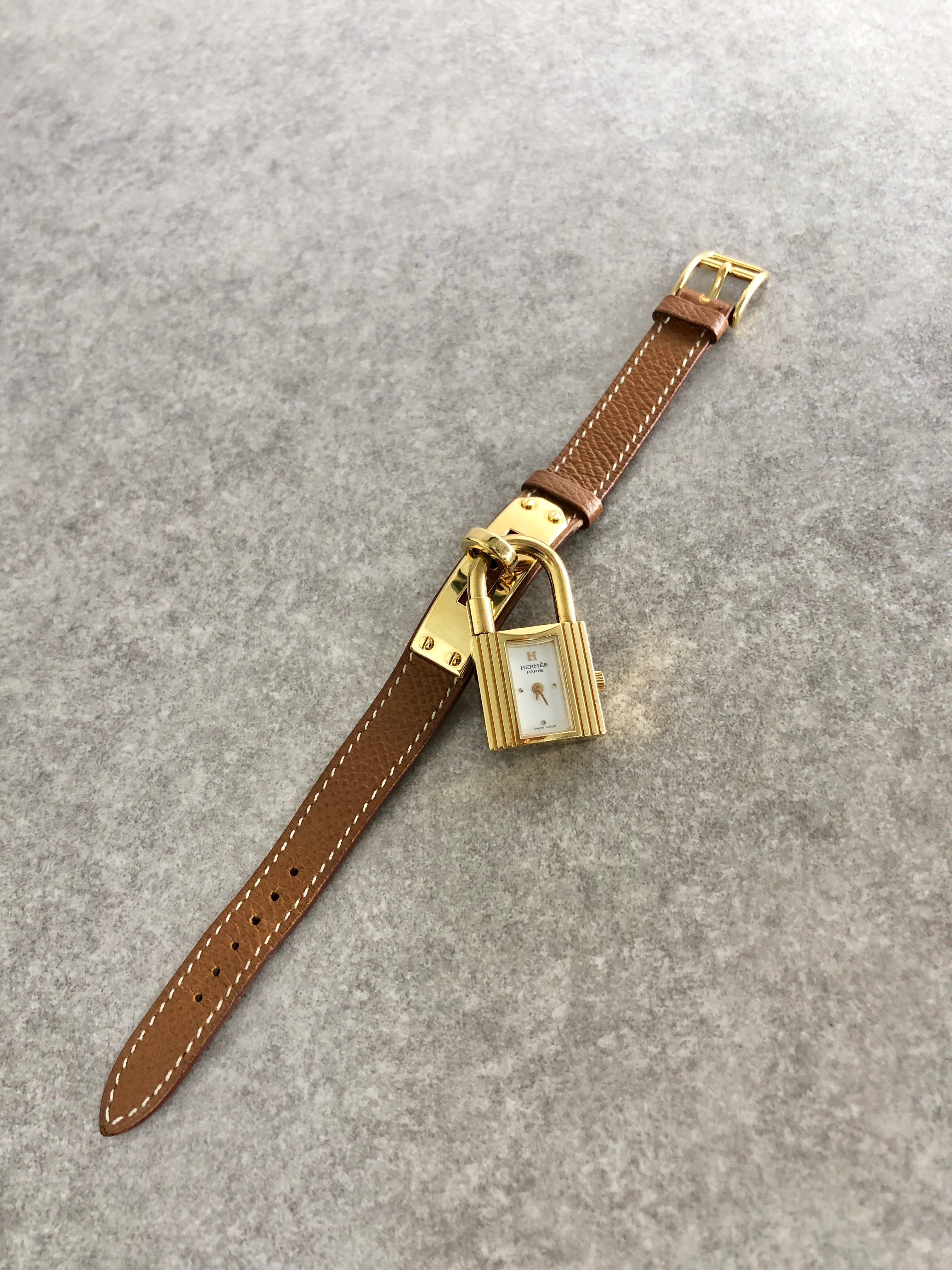 HERMES エルメス 腕時計 ブラウン ケリー レザー vintage ヴィンテージ