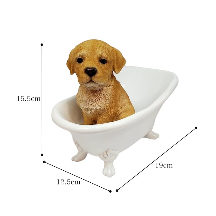 ドッグオーナメント ラブラドールレトリバー バスタブ 犬 子犬 置物