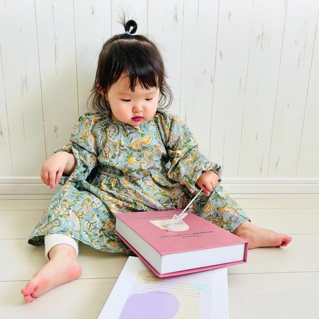 【〜90cmオーダー】インド綿ワンピース(ブラウン)