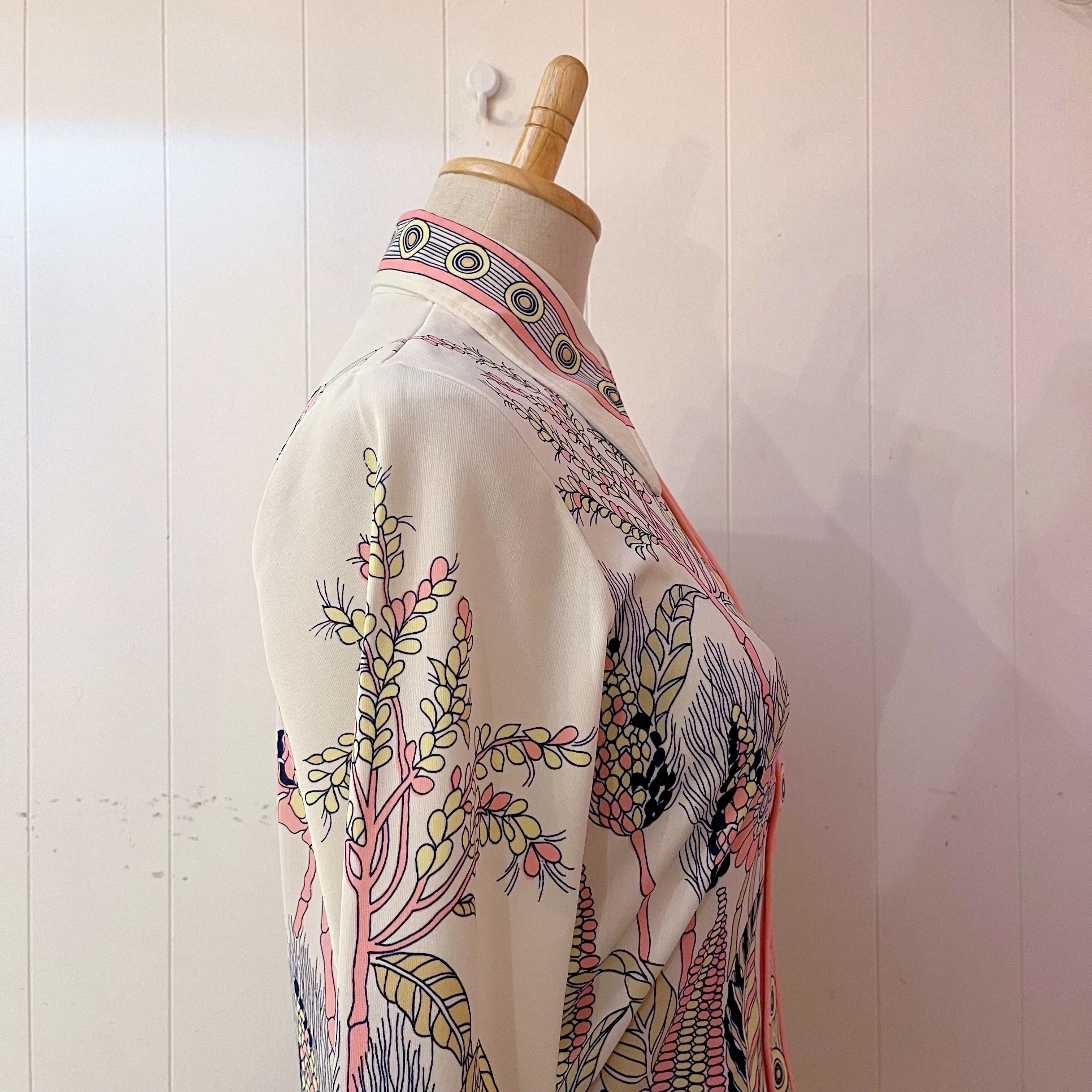 pink yellow botanical blouse