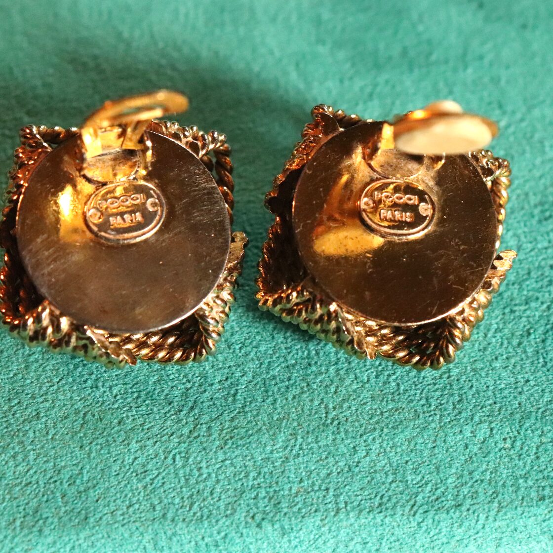 70-80s vintage earrings【POGGI PARIS】Gold／ヴィンテージイヤリング 