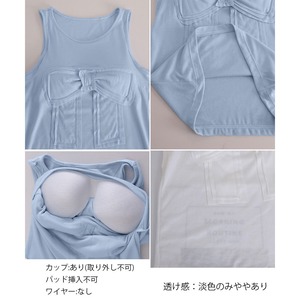 リボン付き タンクトップ カップ付き レディース 春夏 韓国 ブラトップ インナー トップス おしゃれ 大人 かわいい きれいめ カジュアル フェミニン ノースリーブ ノンワイヤー 大人可愛い 大人女子