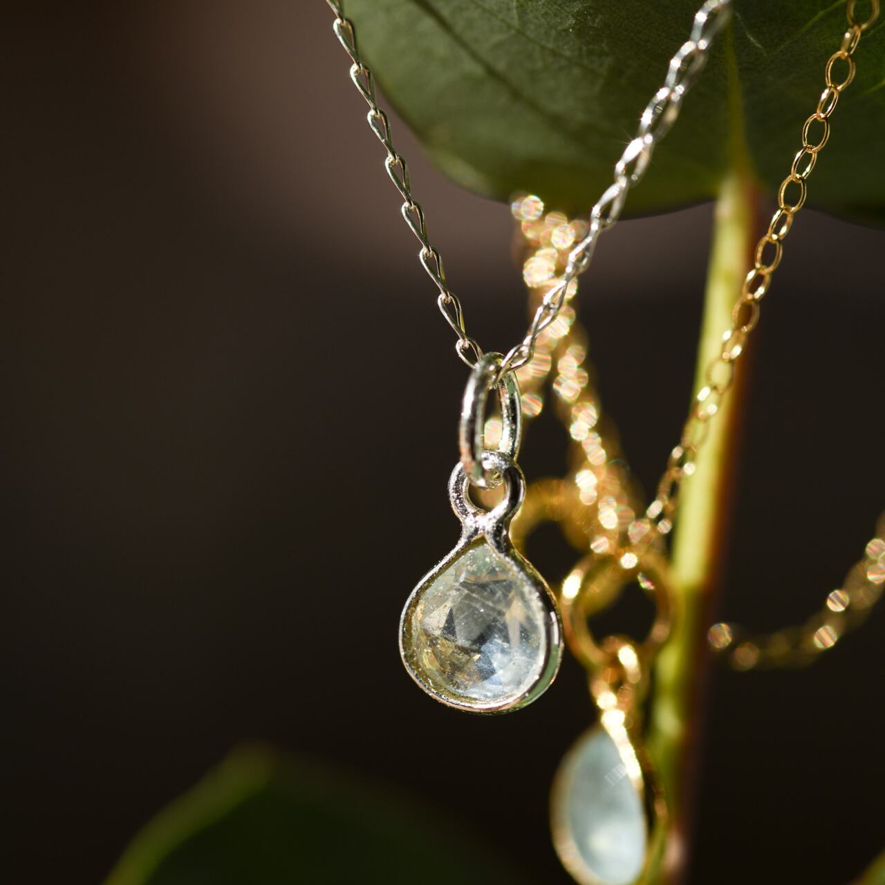 アクアマリンの天然石ネックレス（Silver925／14kgf） アクセサリー