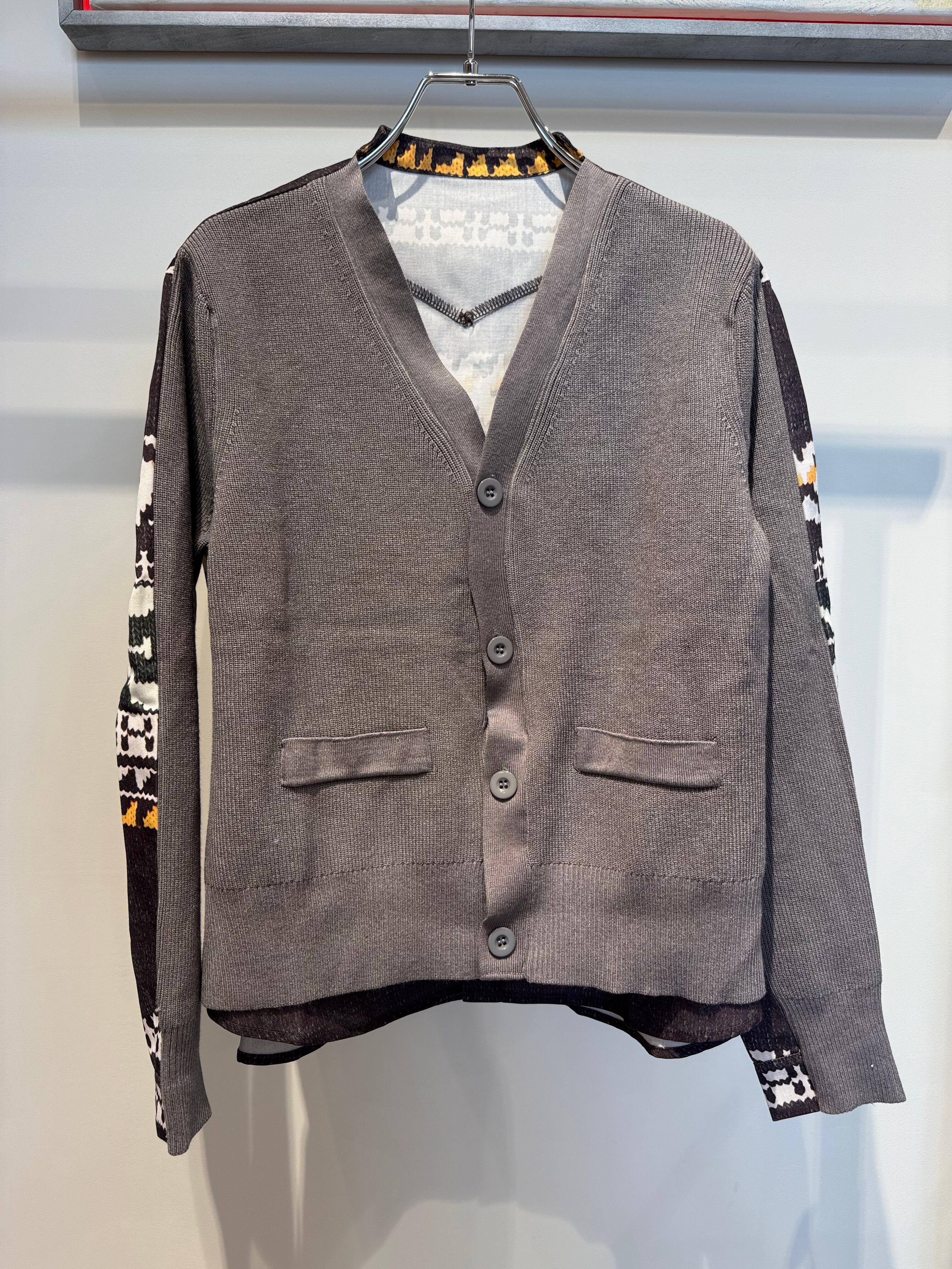 back pattern slit cardigan