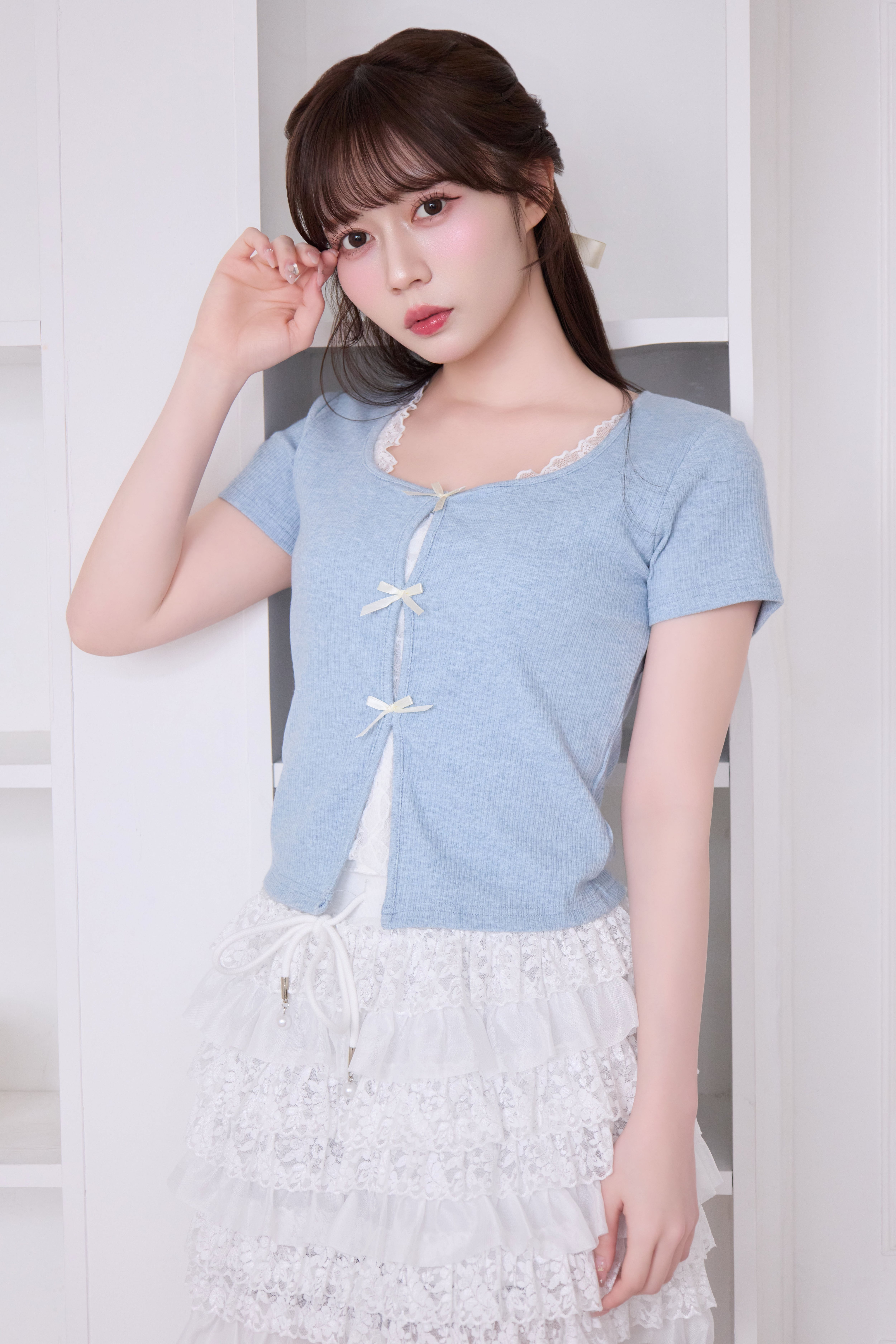 lace layered ribbon tops | Désir et Raison