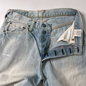 EVISU エヴィス ダメージデニム W31/ライトブルー/ジーンズ/カモメ/ボタンフライ