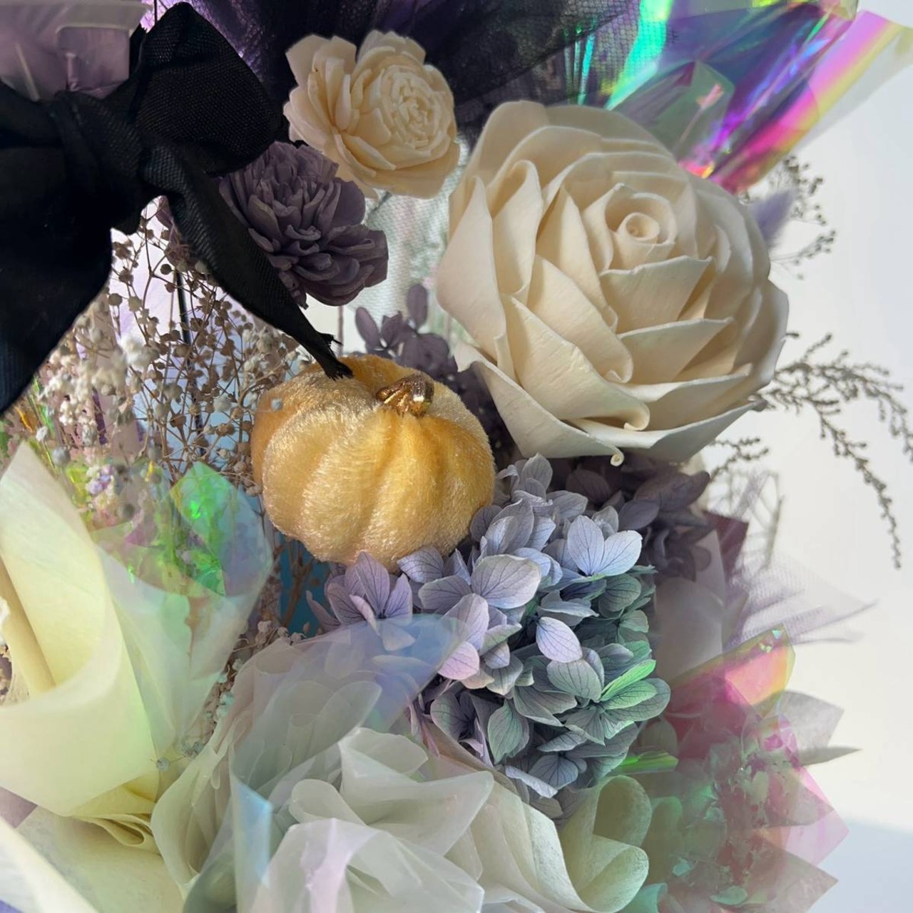 ハロウィンパープルバルーンフラワー