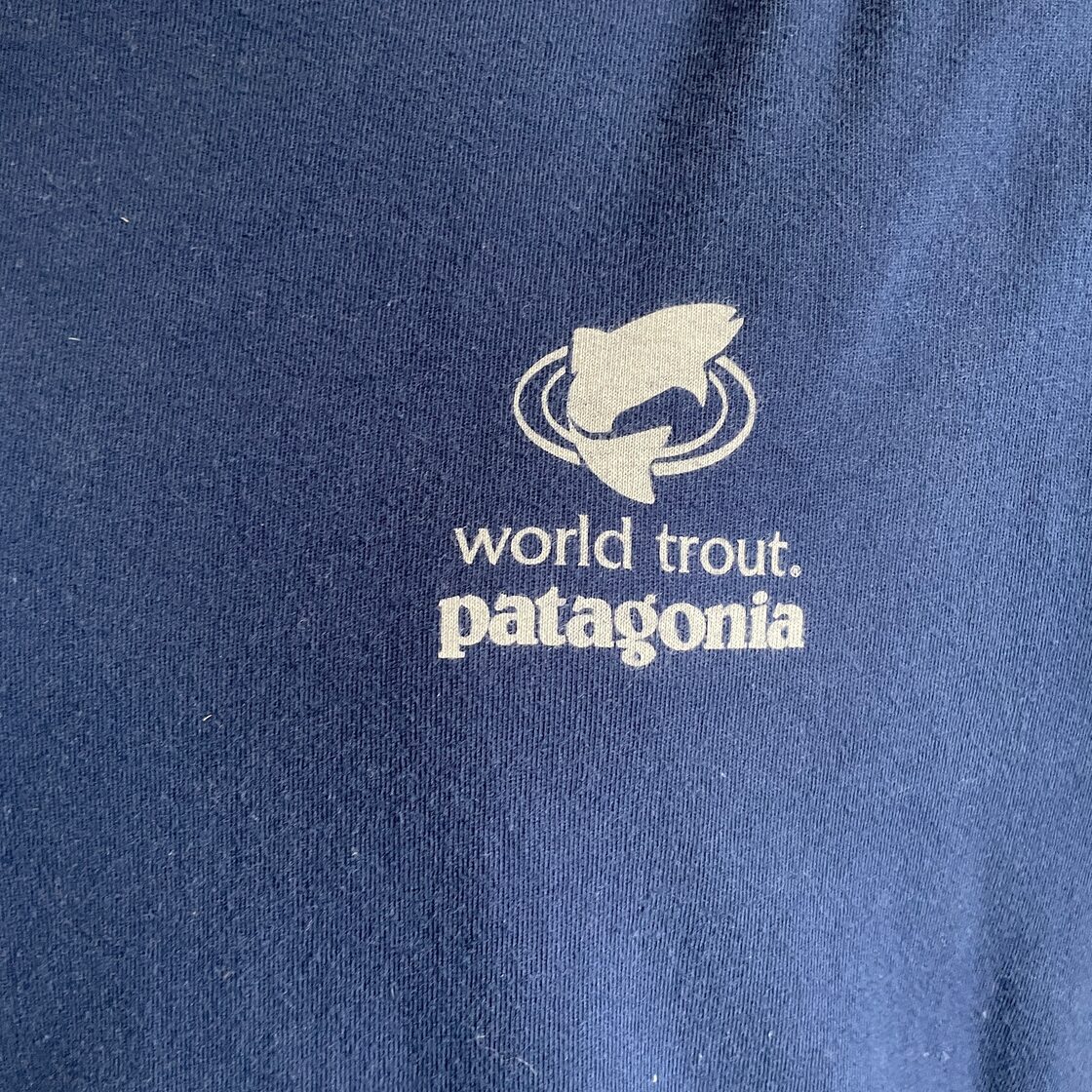 USA製 patagonia パタゴニア 魚 胸ロゴ バックプリント ロングTシャツ 