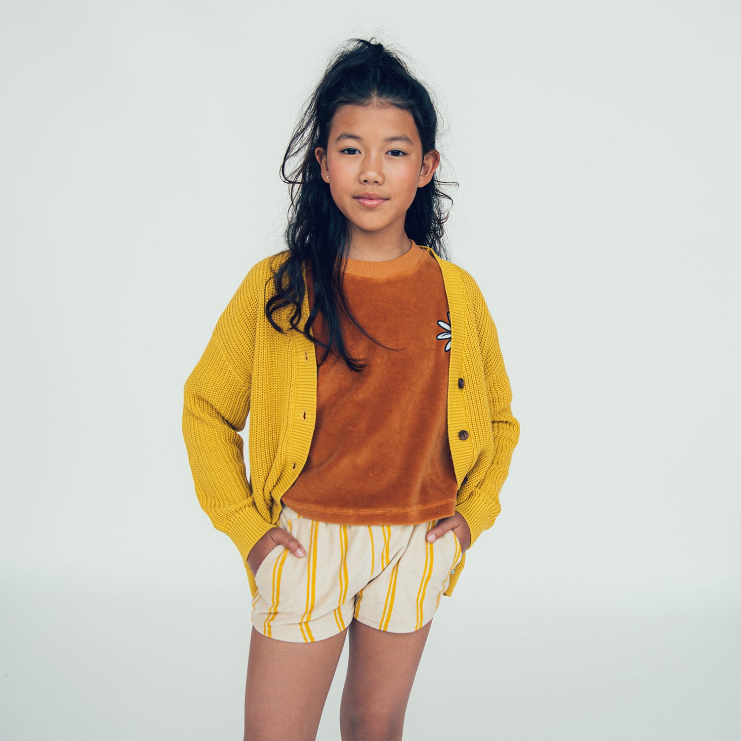 【23SS】カーラインク(CARLIJNQ)Stripes yellow shorts　ショートパンツ ストライプ　 | kobito de  punch/コビトデパンチ