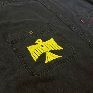 ナスングワム【Nasngwam】Indian motif Denim Shirt　2XLサイズ