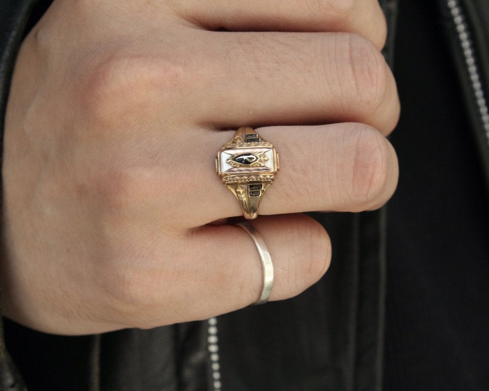 Vintage College Ring [JOSTEN 10kt Gold 3 Colors] [1949s