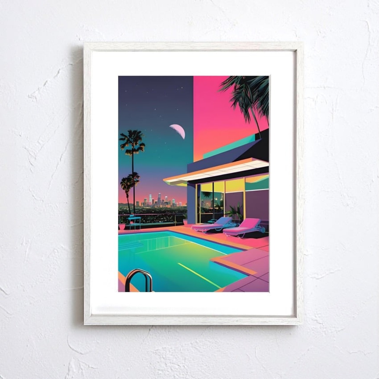 LA Down Town Night｜ロサンゼルスの夜景を切り取ったヴィンテージフォトポスター｜ネオンが映える都会的インテリアを演出A3ポスター