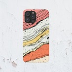 受注生産 iPhoneケース 赤茶と黄色の地層マーブル｜マーブルアート PABS103C