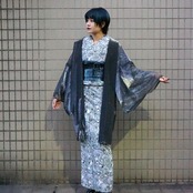 【即納品】Rumi Rock羽織　オーロラ　シルバー　[ B1029 B1030]