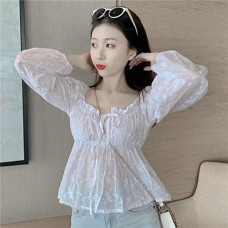 ブラウス スプリングスリーブシャツ ショート 春物 ドラファッションホール52801842568