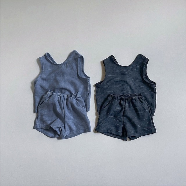 【BABY&KID】夏新作ノーカラーセットアップ