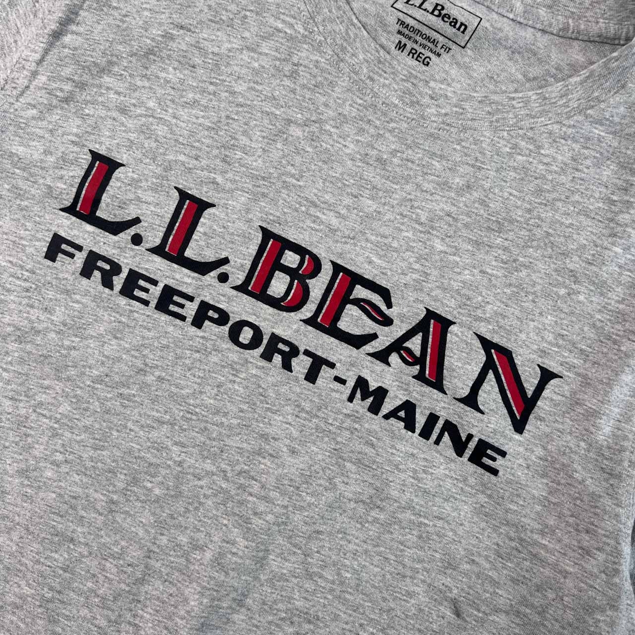 L.L.Bean エルエルビーン TRADITIONAL FIT デザイン 半袖 Tシャツ M REG/グレー メンズ