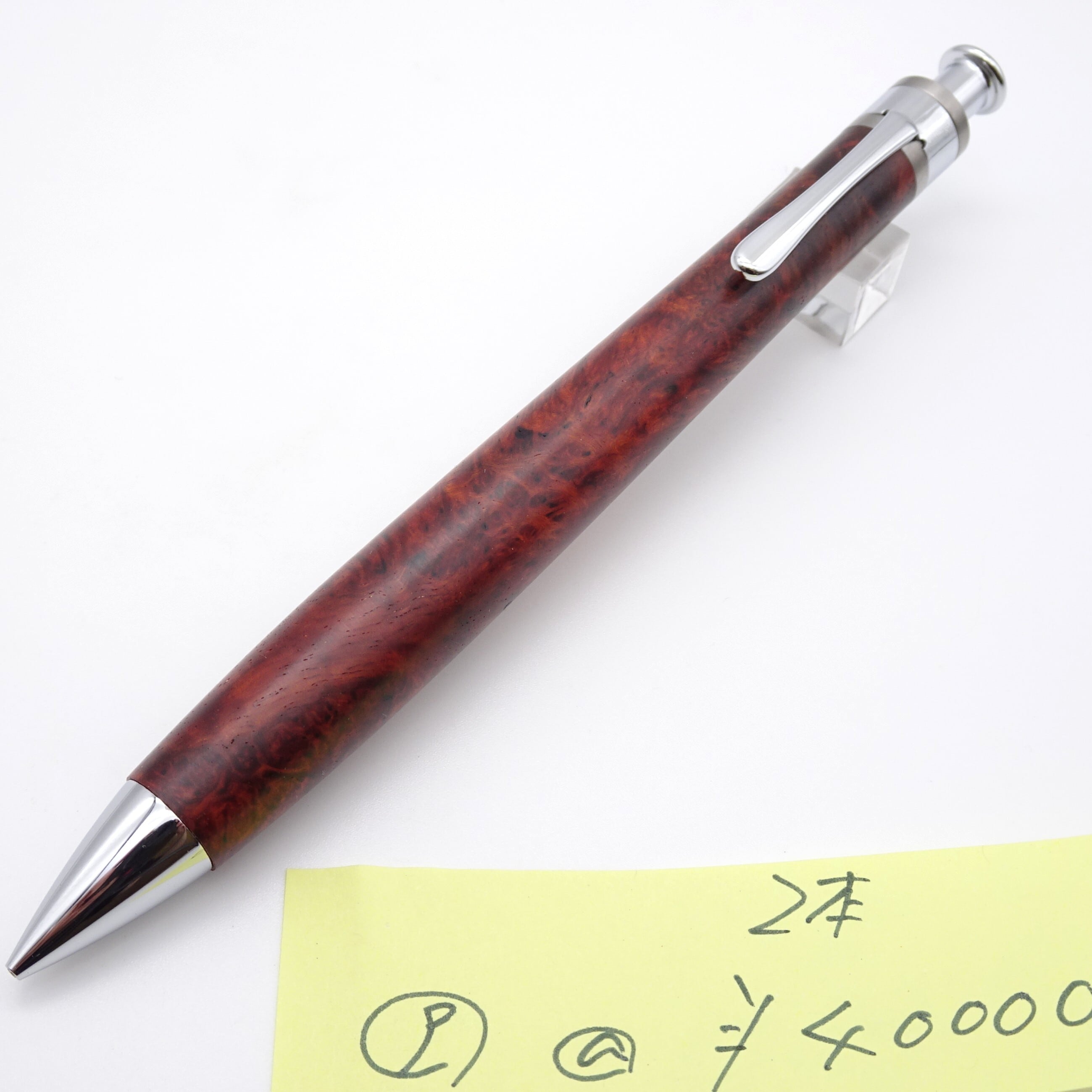 0.5mmペンシル楔 黒檀こぶ杢 ※ガンメタ金具 | 工房 楔（せつ）