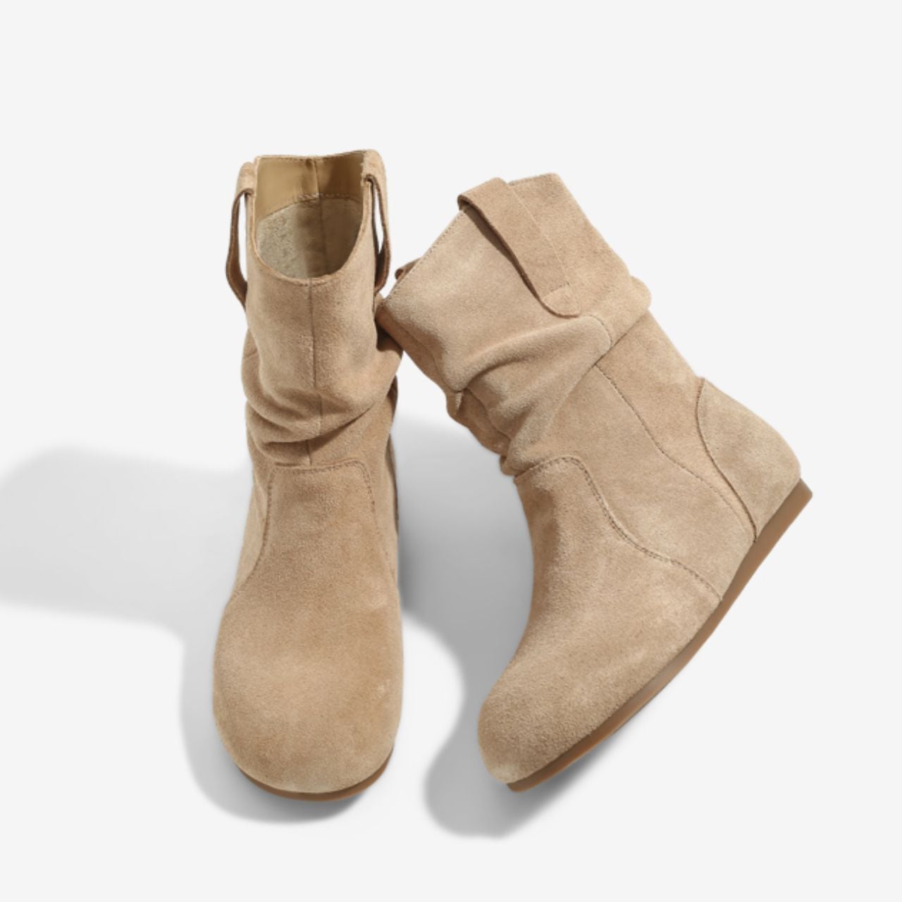 くしゅっと柔らか ミドル丈ルーズショートブーツ Ln00380