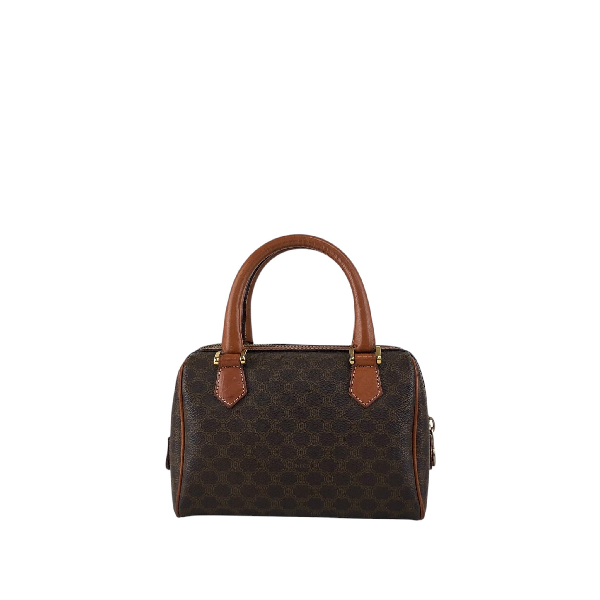 CELINE セリーヌ マカダム ショルダーバッグ ブラウン ブラゾン型押し