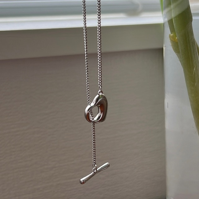 S925 Heart mantel necklace (N173)