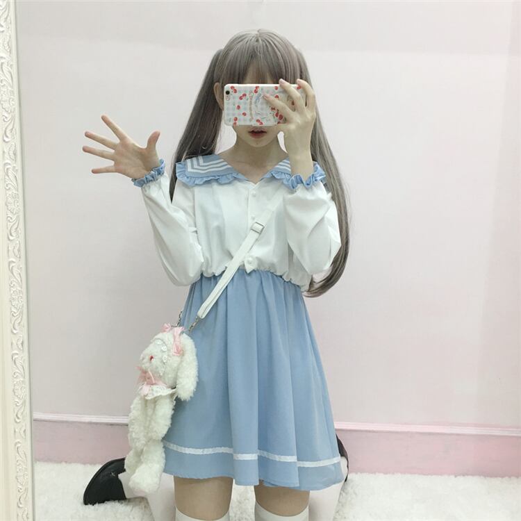 フリル セーラーワンピース ｊｋ コスプレ 学生服 制服 ｒ074 Rumina Select Shop