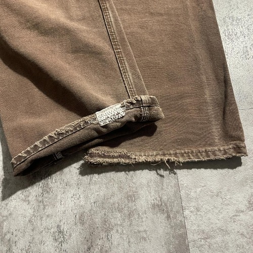 USA生地製 ダークブラウン ダブルニー Carhartt B136 36×32 詳細写真16