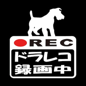 シュナウザー　ドラレコステッカー　ドラレコ　ドライブレコーダー　ステッカー　カッティングシート　REC　撮影中　搭載車　車載カメラ　あおり運転防止　防犯　車上荒らし　ペット　愛犬　犬　かわいい　シンプル　防水　耐水